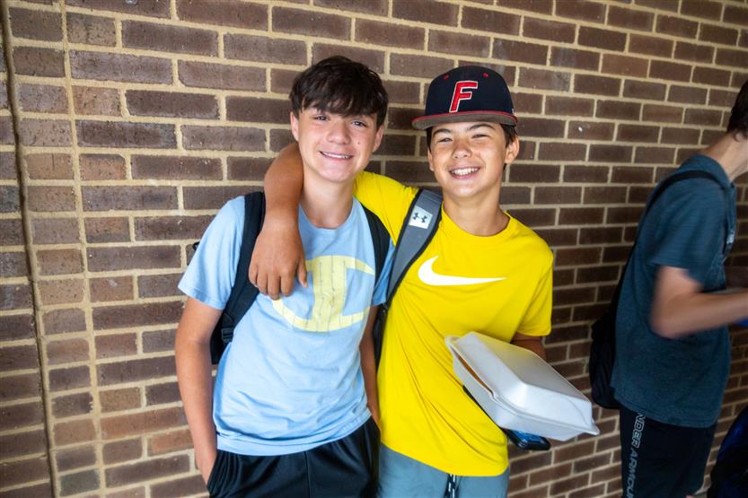 People smile on the first day of school